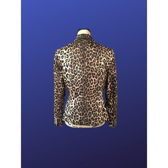 JONES NEW YORK SilkyBlazer Jacket, TAN/BROWN/BLACK Leopard Print, Size 12P, NWOT - Picture 2 of 8
